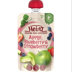 Trái cây nghiền ăn dặm Heinz cho bé Apple Blueberry & Strawberry Pouch 120g