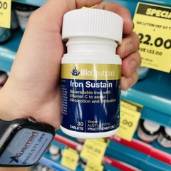 Viên uống bổ sung sắt BioCeuticals Iron Sustain 30 viên