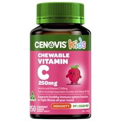 Kẹo bổ sung vitamin C cho bé vị dâu Cenovis Kids 250mg Strawberry 150 viên