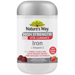 Nature's Way Iron + Vitamin C High Strength Adult Vita Gummies 65 viên
