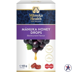 Kẹo ngậm mật ong Manuka Health Manuka Honey Drops Blackcurrant 15 viên 65g