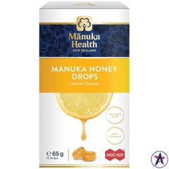 Kẹo ngậm mật ong vị chanh Manuka Health Manuka Honey Drops Lemon 15 viên 65g