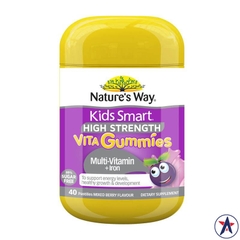 Kẹo vitamin + sắt Nature's Way Kids Smart High Strength Multi + Iron 40 viên