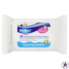 Khăn lau tiệt trùng đồ chơi cho bé Milton Antibacterial Surface Wipes 30 cái