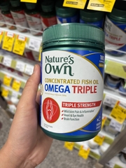 Dầu cá hàm lượng cao Nature's Own Concentrated Fish Oil Capsules Omega Triple 180 viên