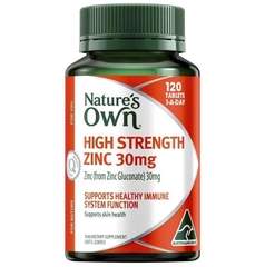Viên uống bổ sung kẽm Nature's Own High Strength Zinc 30mg 120 viên