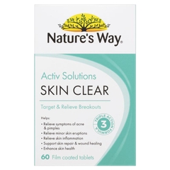 Viên uống hỗ trợ điều trị mụn Nature's Way Activ Solutions Skin Clear 60 viên