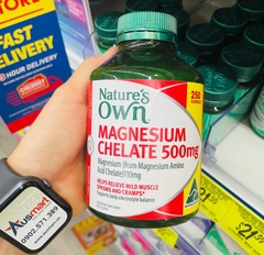Viên uống bổ sung Magie Nature's Own Magnesium Chelate 500mg for Muscle Health 250 viên