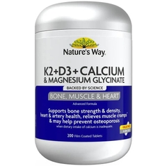 Viên uống bổ xương khớp và cơ bắp Nature's Way K2+D3 & Calcium + Magnesium Glycinate