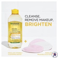 Nước tẩy trang Garnier vàng Micellar Cleansing & Vitamin C 400ml