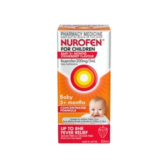 Nurofen giảm đau hạ sốt cho bé từ trên 3 tháng tuổi ( Ipuprofen 200mg/5ml) vị dâu 50ml