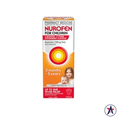 Nurofen giảm đau hạ số cho bé từ 3 tháng đến 5 tuổi (Ibuprofen 100mg/5ml) vị Dâu 200ml