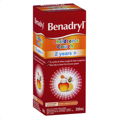 Siro ho trẻ em Benadryl Childrens Cough Liquid 2+ Years Honey Lemon 200ml