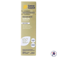 Serum chống nắng dưỡng ẩm Cancer Council SPF 50+ Face Day Wear Serum 50ml