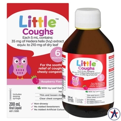 Siro ho cho bé từ 6 tháng tuổi Little Coughs vị dâu Raspberry 200ml