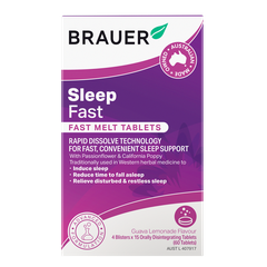 Viên ngậm hỗ trợ giấc ngủ Brauer Sleep Fast Melt