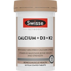 Viên uống bổ sung can xi Swisse Ultiboost Calcium + D3 + K2 60 viên