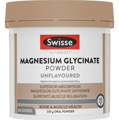 Bột uống Magie hỗ trợ cơ bắp Swisse Ultiboost Magnesium Glycinate Unflavoured Powder