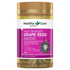 Tinh chất hạt nho liều cao Healthy Care High Strength Grape Seed 58000mg 200 viên