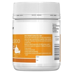 Viên uống dầu tỏi Healthy Care High Strength Garlic Oil 5000mg hỗ trợ miễn dịch