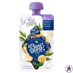 Trái cây nghiền Bubs Organic Blueberry Banana & Quinoa 6 Months+ 120g