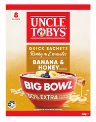 Yến mạch ăn liền vị chuối và mật ong Uncle Tobys Oats Quick Sachets Big Bowl 368g