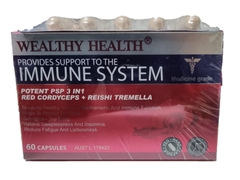 Viên uống Wealthy Health Provides Support To The Immune System Potent PSP 3 in 1 Red Cordyceps + Reishi Tremella 60 viên