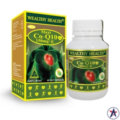 Viên uống bổ tim mạch Wealthy Health Maxi CoQ10 150mg + Vitamin E