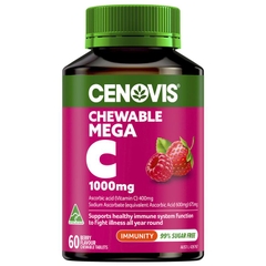 Viên nhai bổ sung Vitamin C vị dâu Cenovis Chewable Vitamin C 1000mg Berry