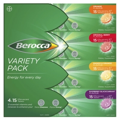 Viên sủi Berocca Úc 4 vị Berocca Variety Pack của Úc 60 viên