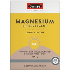 Viên sủi bổ sung Magie Swisse Ultiboost Magnesium 300mg Effervescent 60 viên