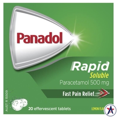 Viên sủi Panadol Rapid Soluble Paracetamol 500mg 20 viên