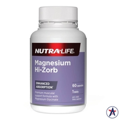 Viên uống bổ sung Magie, hỗ trợ cơ bắp Nutra-Life Magnesium Hi-Zorb