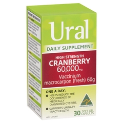 Viên uống hỗ trợ đường tiết niệu Ural High Strength Cranberry 60000mg