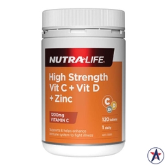 Viên uống Nutra-Life High Strength Vitamin C 1200mg + Vitamin D + Zinc