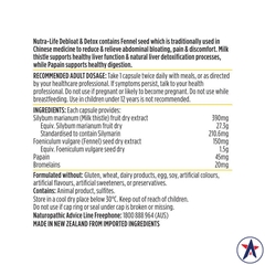 Viên uống thải độc gan, giảm đầy bụng Nutra-Life Debloat & Detox 60 viên