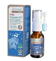 Xịt bổ sung Vitamin D3 & K2 dạng lỏng Vitatree Kids Vitamin D3 & K2 Liquid Spray 10 ml