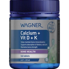 Viên uống bổ sung canxi Wagner Calcium + Vitamin D + K 100 viên