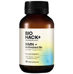 Viên uống tăng năng lượng Tế bào & Hỗ trợ trí não Wanderlust BioHack NMN + Activated Bs 30 viên