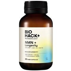Viên uống hỗ trợ tim mạch và tăng năng lượng tế bào BioHack Wanderlust NMN + Longevity