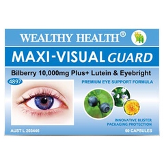 Viên uống bảo vệ mắt Wealthy Health Maxi Visual Guard Bilberry 10000mg Plus