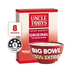 Yến mạch ăn liền Uncle Tobys Oats Quick Sachets Big Bowl Original 368g