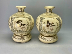 Cặp bình hút lộc phúc lộc tứ cảnh cao 36cm vẽ full vàng 24k