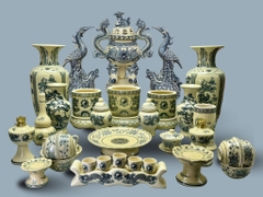 Set Vip đồ thờ họa tiết rồng gốm Chu đậu truyền thống