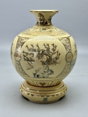 Bình Hút Lộc Tứ Cảnh H25 Gốm Chu Đậu Vẽ Vàng