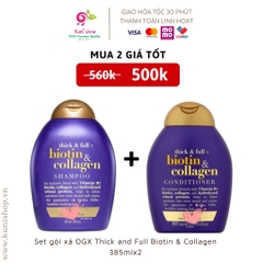 Set gội xả OGX Thick and Full Biotin & Collagen