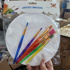 Bộ 6 cọ vẽ kèm dĩa pha màu - 0703
