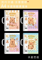 sổ vẽ a4 45 tờ có quai xách capy, labubu