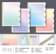 sổ bìa cứng  hình a5 , 126 trang , phân trang FLXQA5