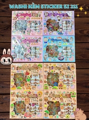 hộp washi kèm sticker và bookmark labubu, capy sz 211